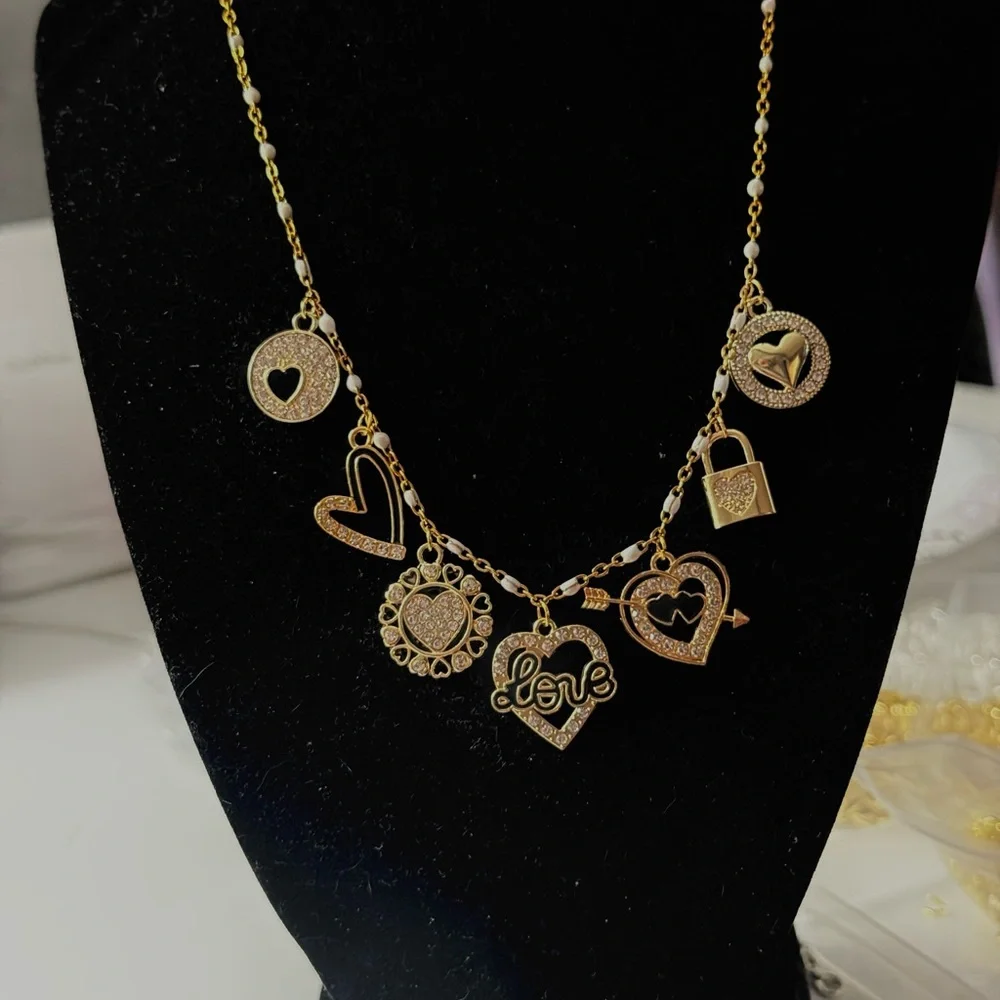 Hand Made 18k Gold Plated Heart Charm Necklace - Picture 2 of 4